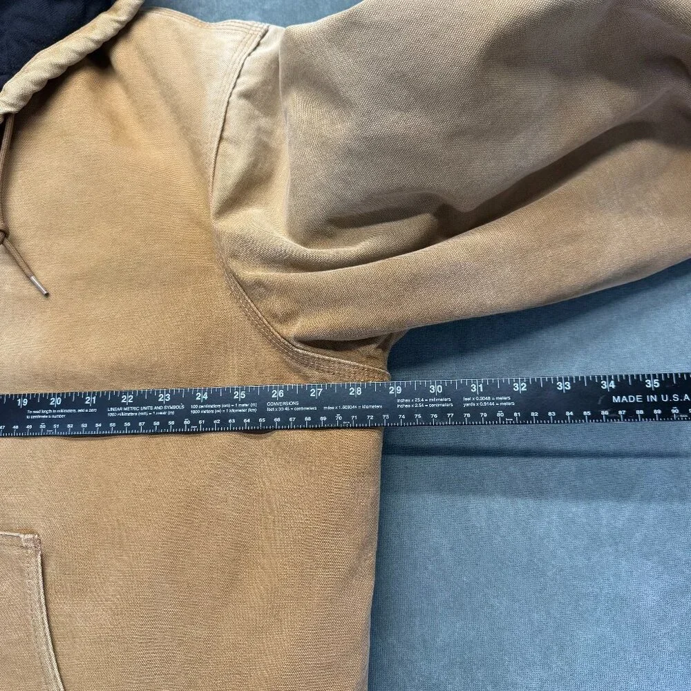 Vintage Carhartt J131 BRN Hooded Duck Jacket Sz XL USA Made Union Quilted Lined - Picture 10 of 15